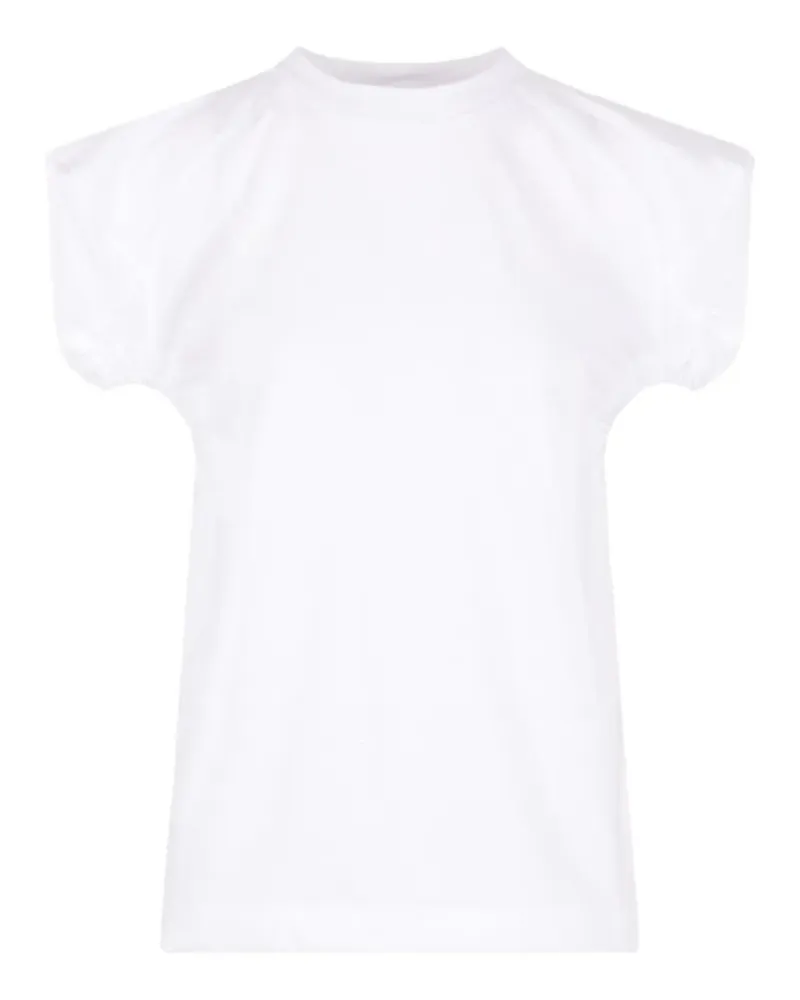 PLAN C puff-sleeve graphic-print T-shirt - Weiß Weiß