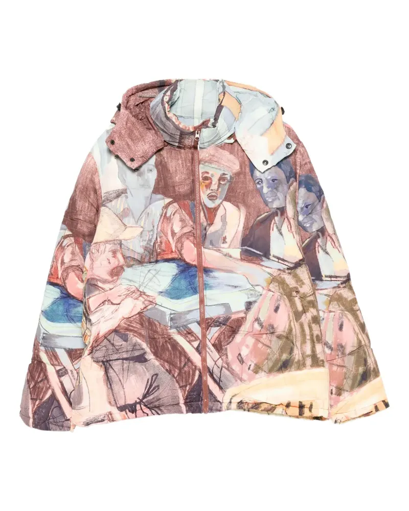 KidSuper Kapuzenjacke mit grafischem Print - Braun Braun