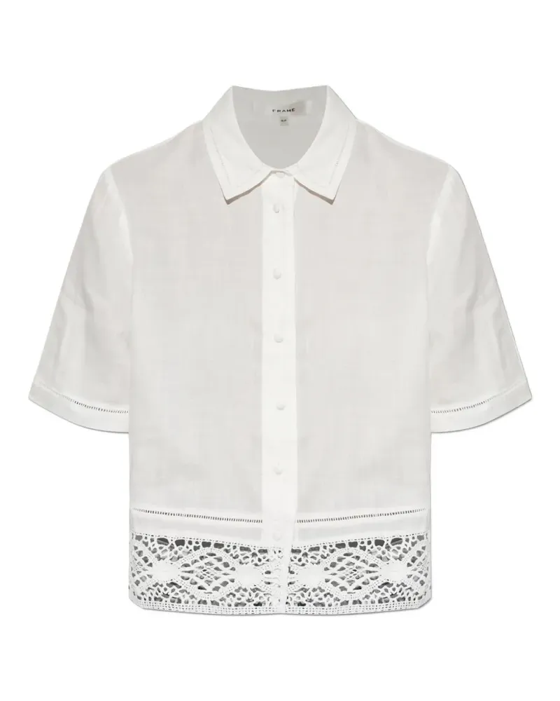 Frame Denim Heirloom lace-trim short-sleeve shirt - Weiß Weiß