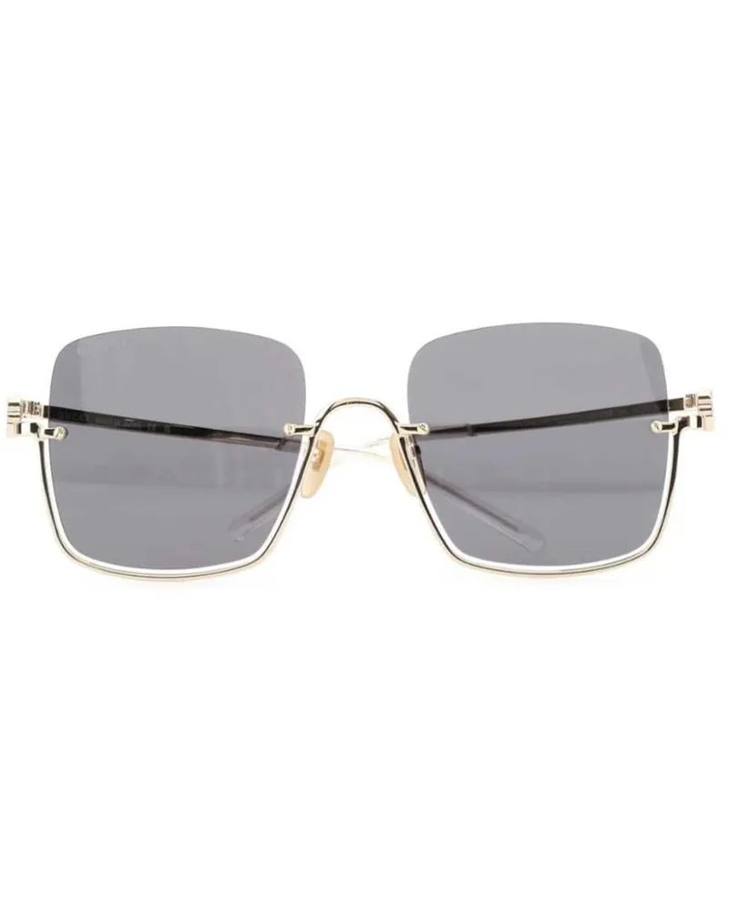 Gucci Eckige Sonnenbrille Gold