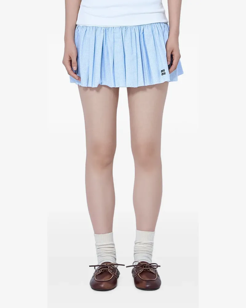 Miu Miu Minirock mit Vichy-Karomuster - Blau Blau