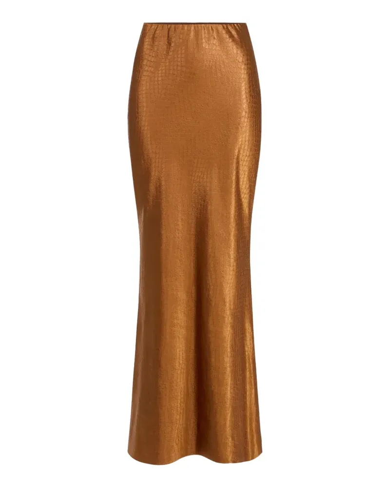 Elisabetta Franchi satin skirt with scale-like texture - Braun Braun