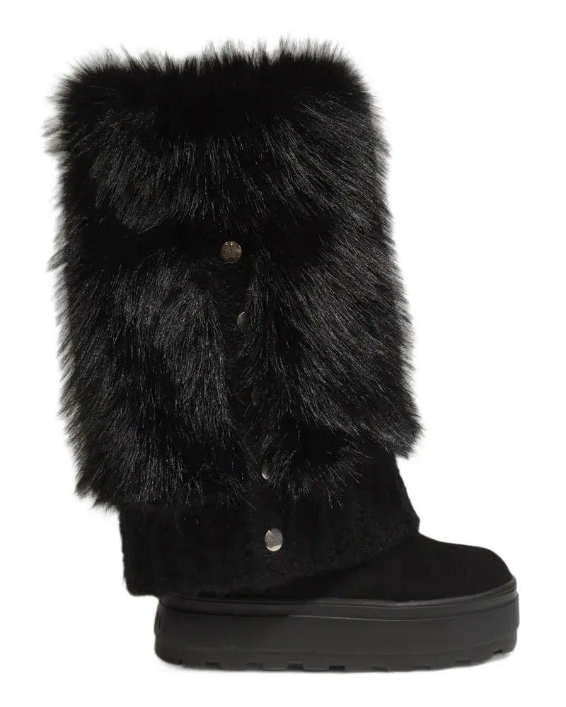 Casadei Stiefel mit Faux Fur - Schwarz Schwarz