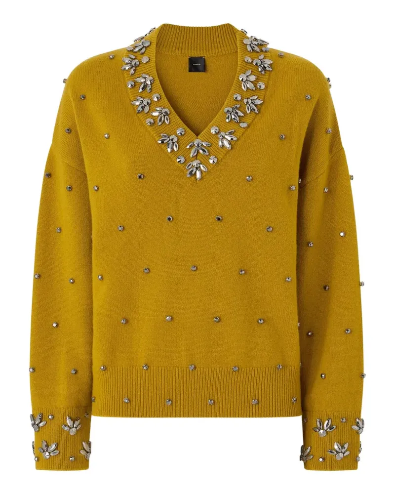 Pinko Pullover mit Kristallen - Gelb Gelb