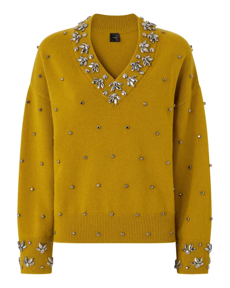 Pinko Pullover mit Kristallen - Gelb Gelb