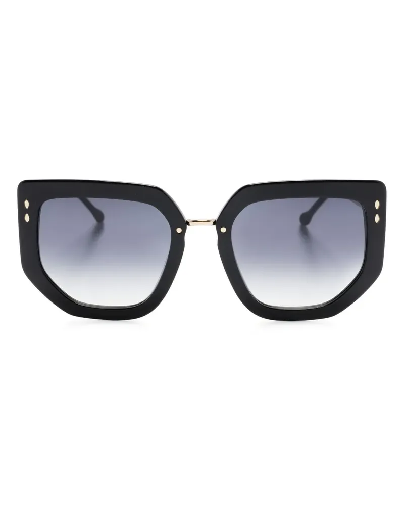 Isabel Marant Sonnenbrille mit geometrischem Gestell - Schwarz Schwarz
