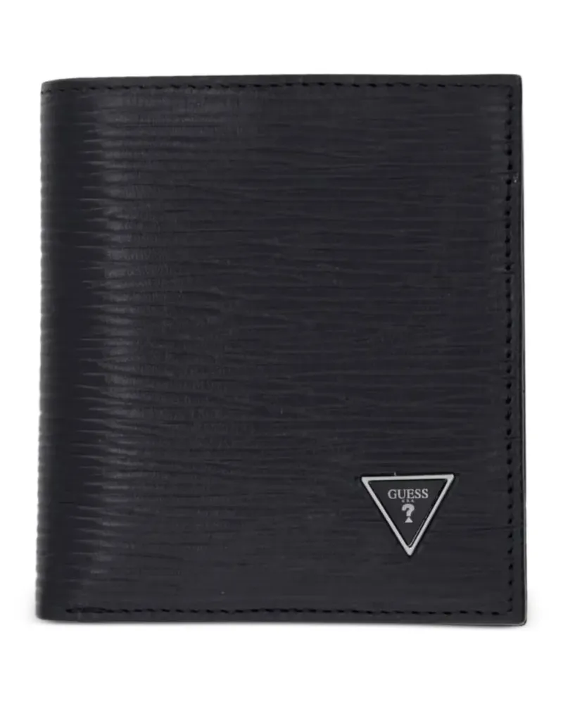 Guess Milano logo-plaque textured wallet - Schwarz Schwarz