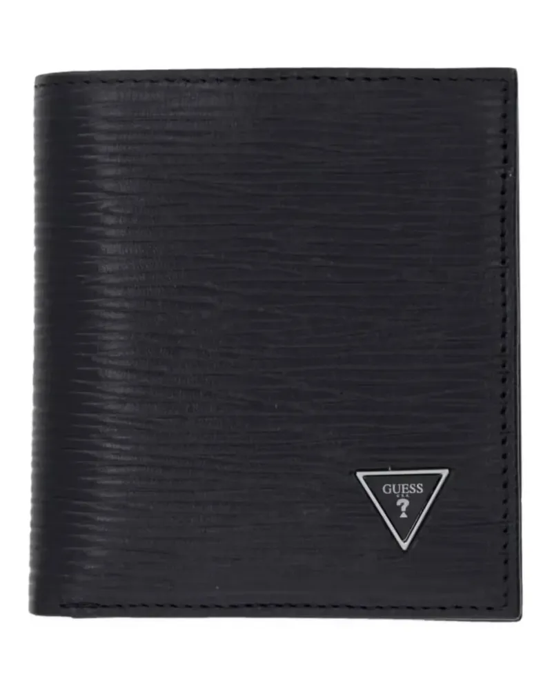 Guess Milano logo-plaque textured wallet - Schwarz Schwarz