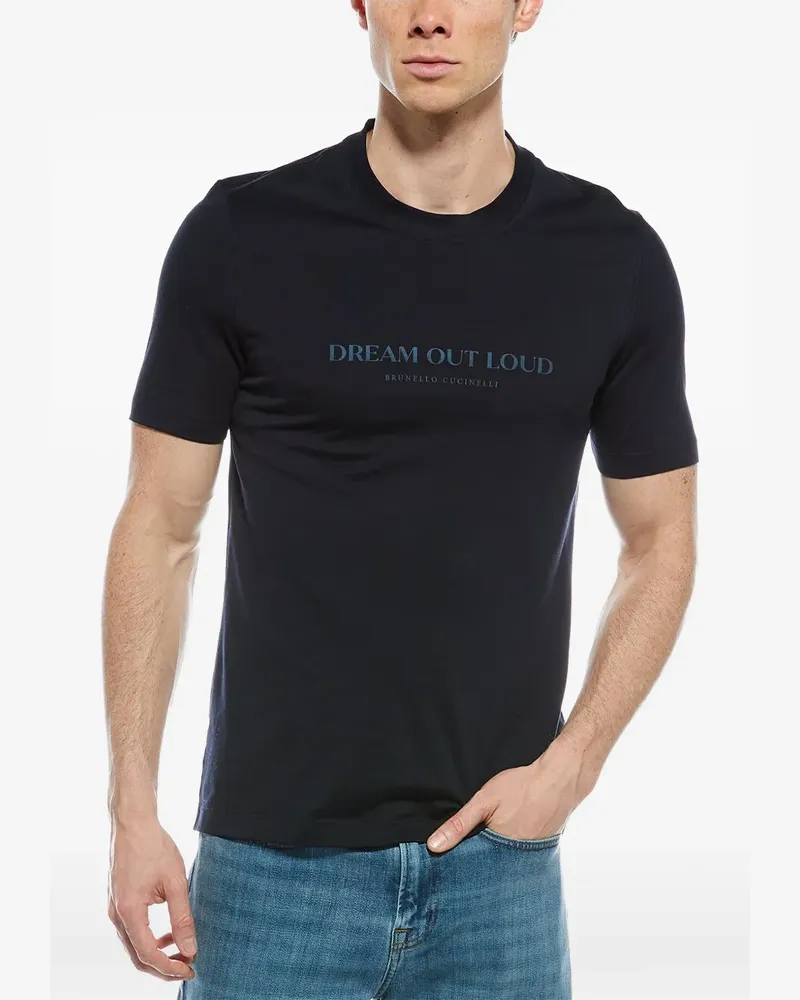 Brunello Cucinelli printed crew-neck T-shirt - Blau Blau
