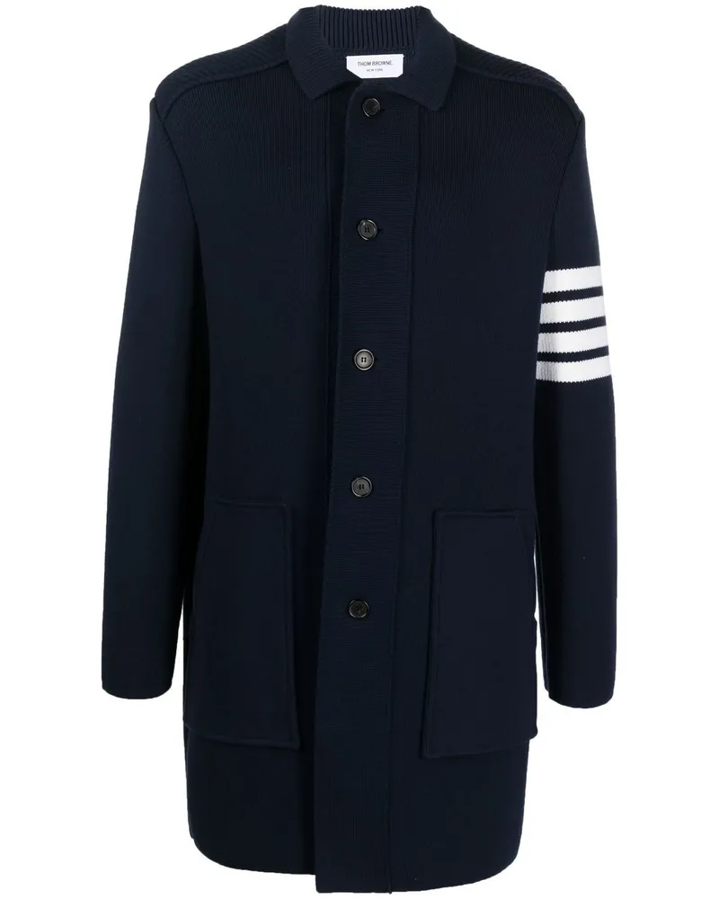 Thom Browne Langer Cardigan - Blau Blau