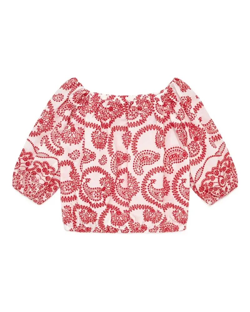 Maliparmi off-shoulder paisley broderie top - Rot Rot