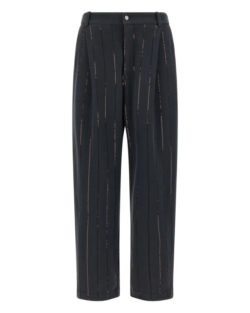 Brunello Cucinelli Nadelstreifen-Hose mit Pailletten - Schwarz Schwarz