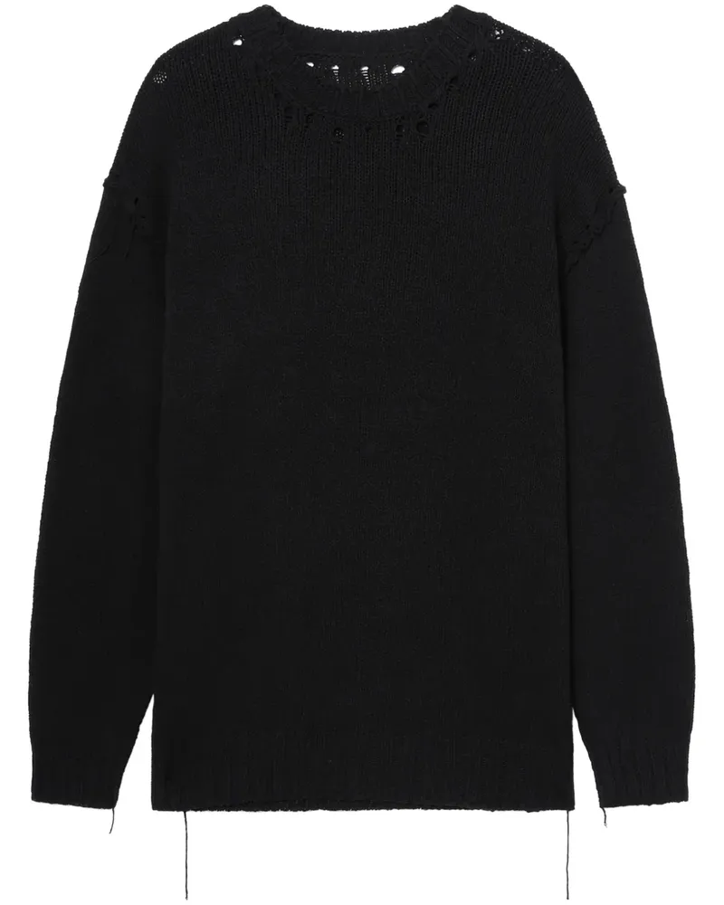 Yohji Yamamoto Pullover mit Ziernähten - Schwarz Schwarz
