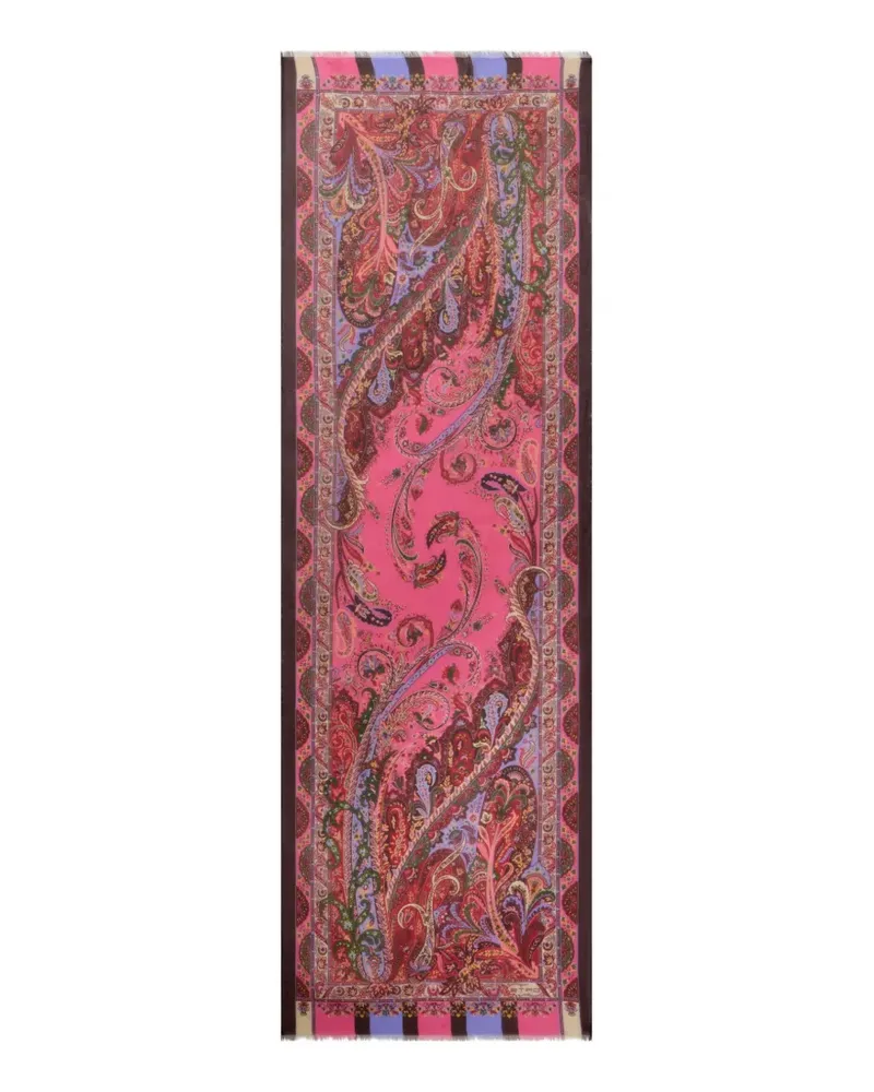 Etro floral-motif silk scarf - Rosa Rosa