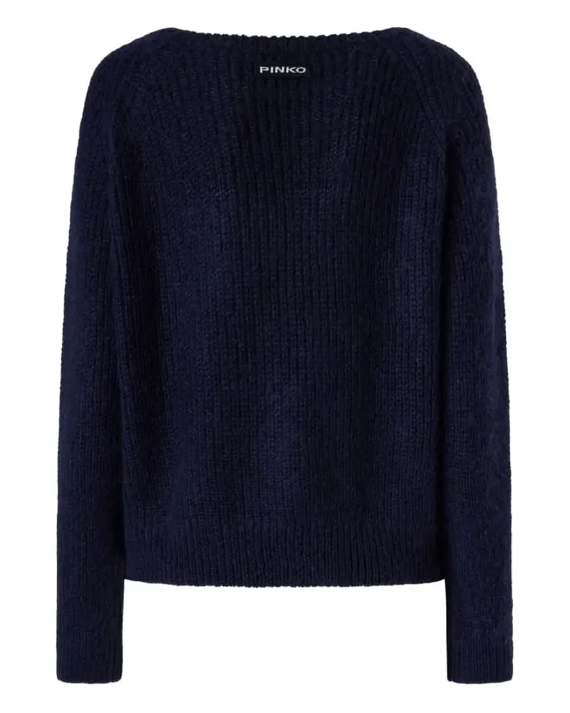 Pinko Gerippter Strickpullover - Blau Blau