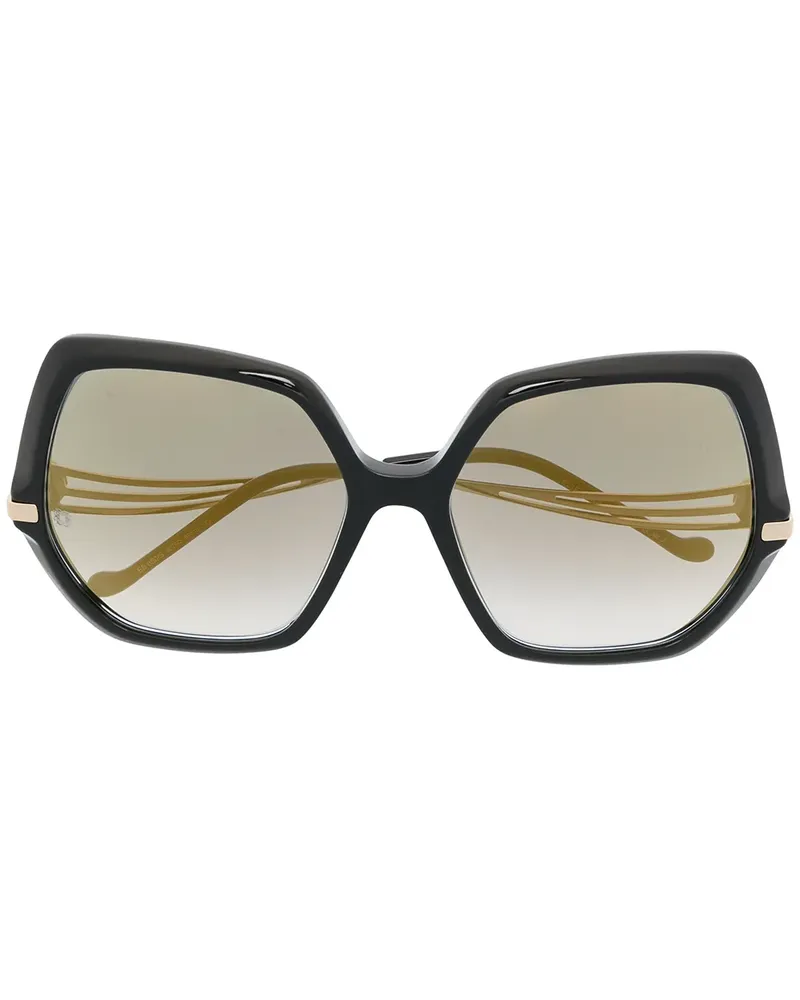 Elie Saab Sonnenbrille mit Oversized-Gestell - Schwarz Schwarz