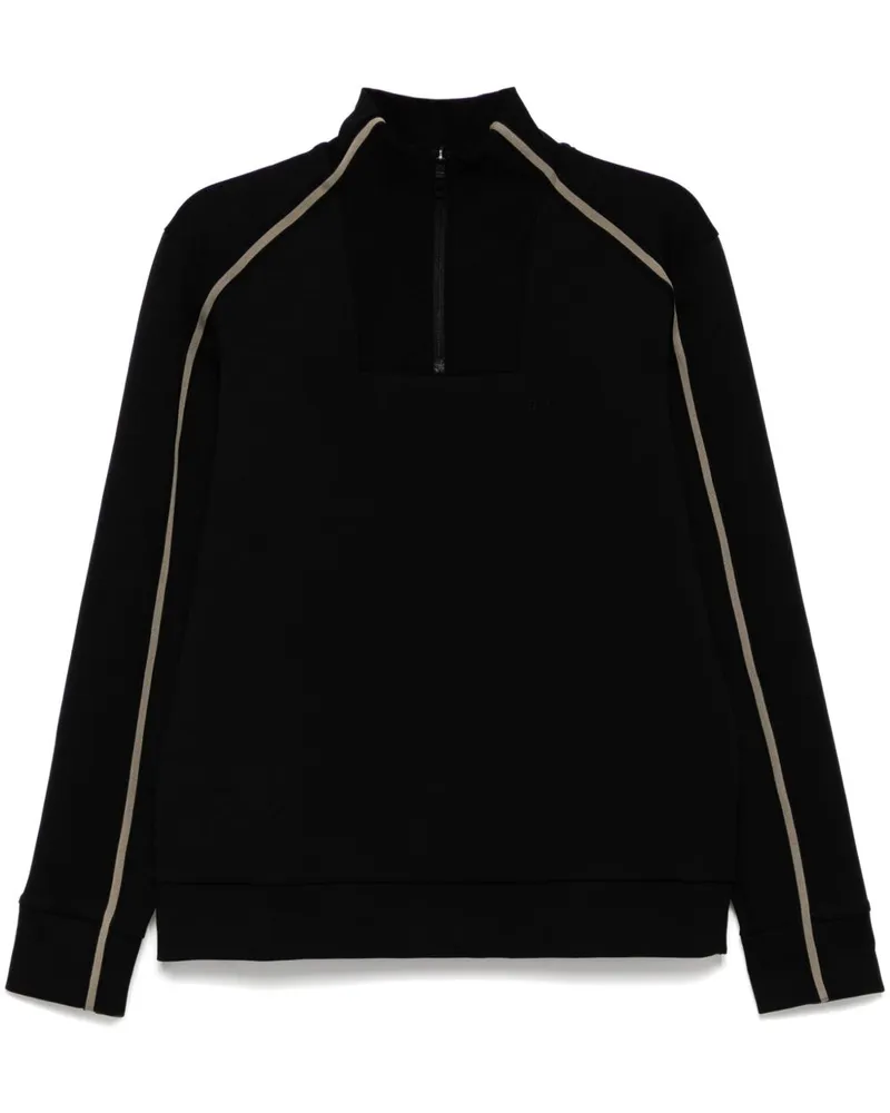 HUGO BOSS Sweat 1 Sweatshirt mit kurzem Reißverschluss - Schwarz Schwarz