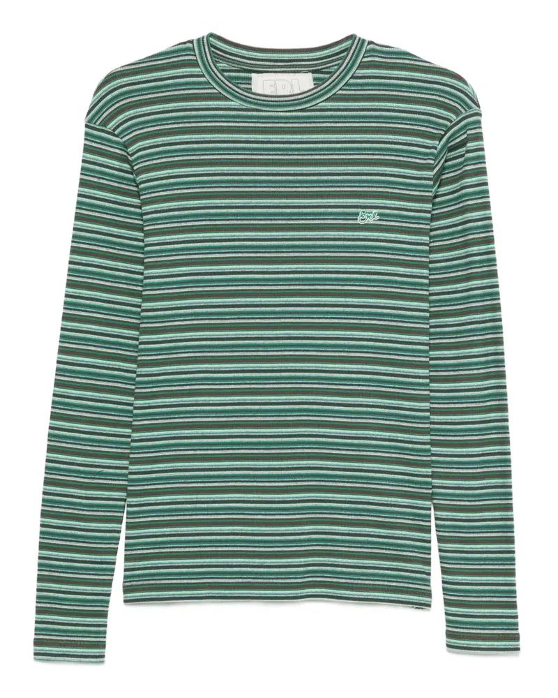 ERL Gestreiftes T-Shirt - Grün Grün