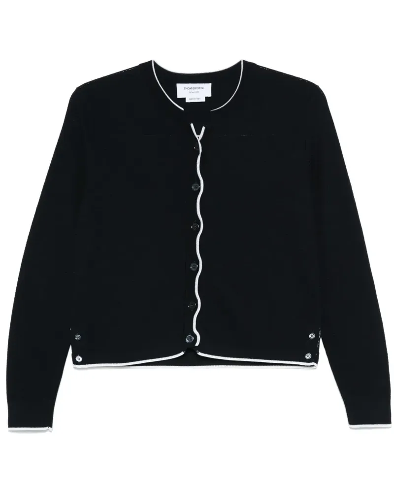 Thom Browne Strukturierter 4 Bar Stripes Cardigan - Blau Blau