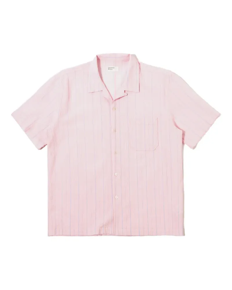 Universal Works Gestreiftes Hemd mit kurzen Ärmeln - Rosa Rosa