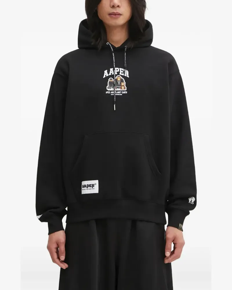 BAPE Hoodie mit grafischem Print - Schwarz Schwarz