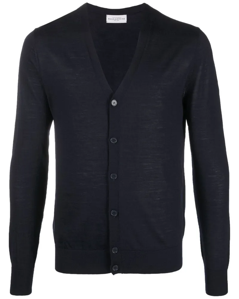 Ballantyne Fein gestrickter Cardigan - Blau Blau