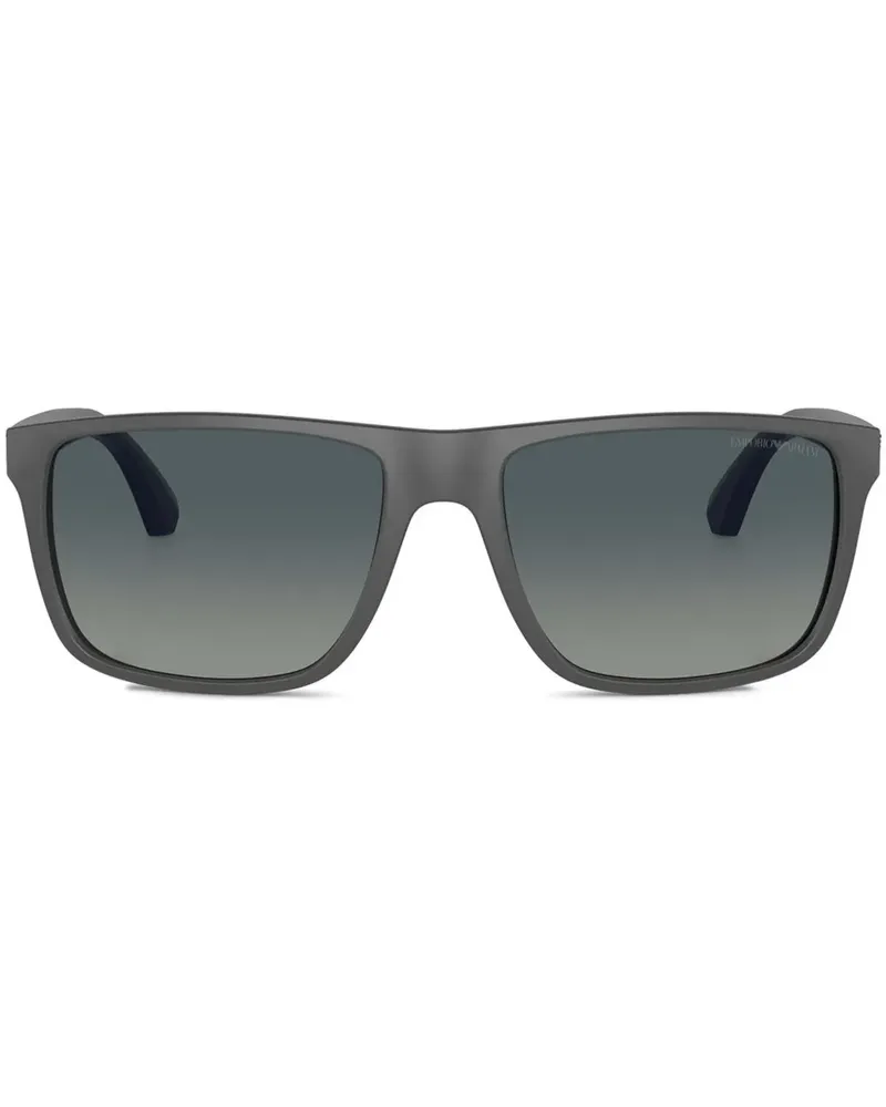 Emporio Armani Sonnenbrille mit Logo-Schild - Grau Grau