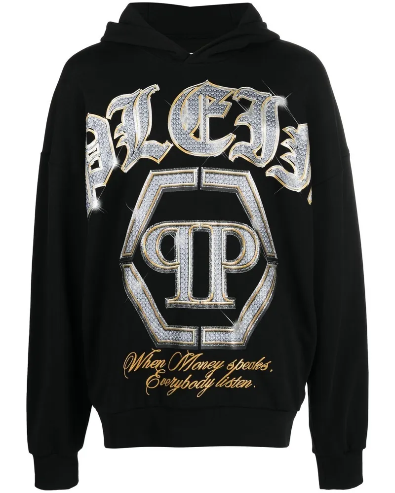 Philipp Plein Hoodie mit Logo-Print - Schwarz Schwarz