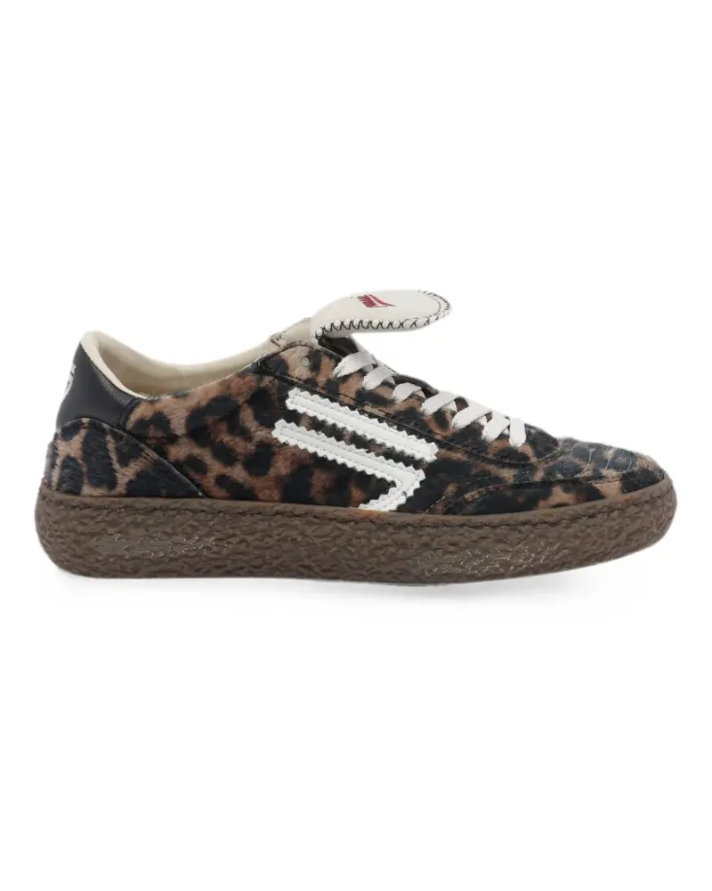 Puraai Polly Tab Sneakers mit Jaguar-Print - Braun Braun