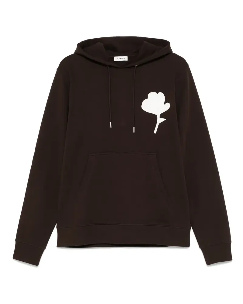 Sandro Hoodie mit geripptem Saum - Braun Braun