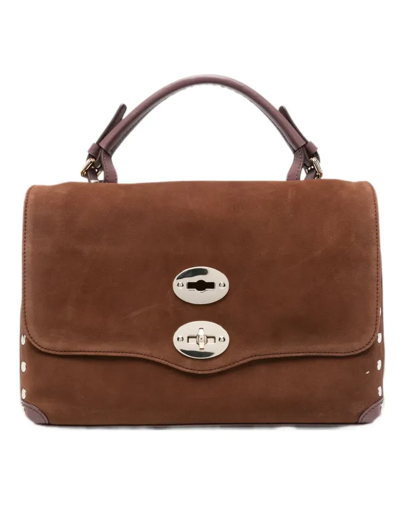 Zanellato Postina stud-embellished leather bag - Braun Braun