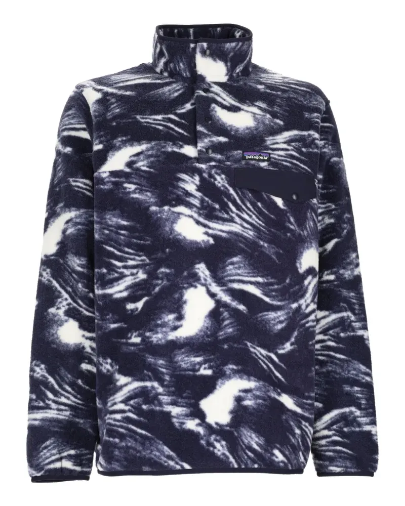Patagonia Snap-T® abstract-print fleece sweater - Blau Blau