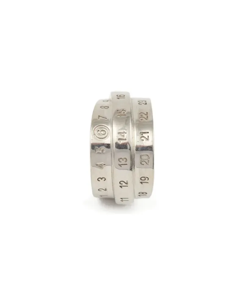 Maison Margiela Triple Logo Numeric Ring - Silber Silber
