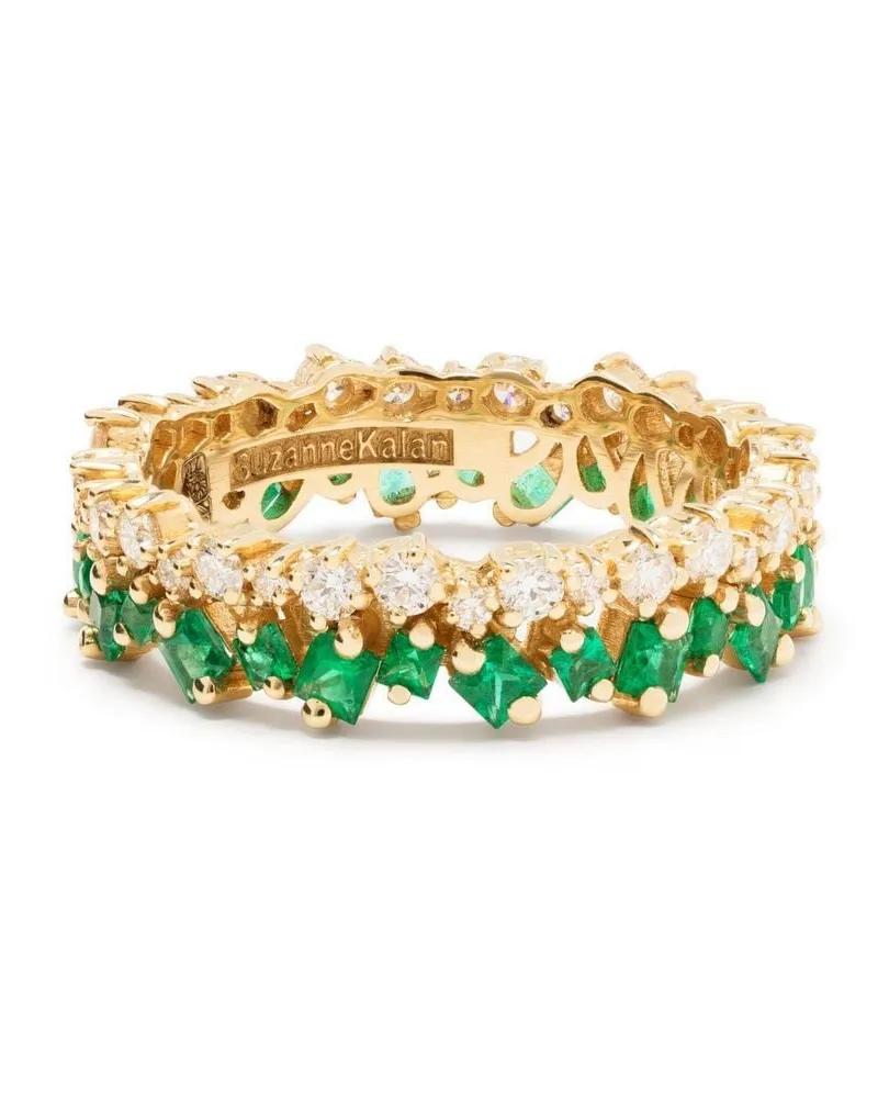 Suzanne Kalan 18kt Gelbgoldring mit Smaragd und Diamanten Gold