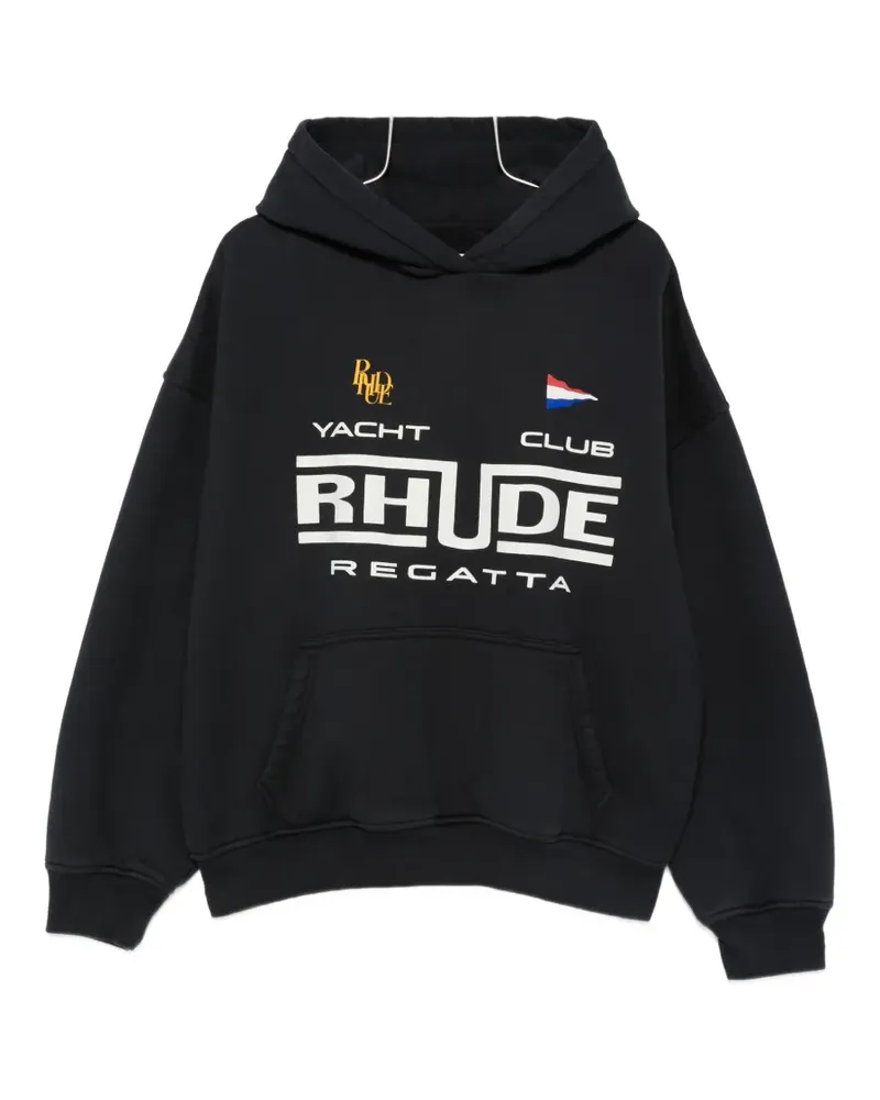 RHUDE logo-print hoodie - Schwarz Schwarz