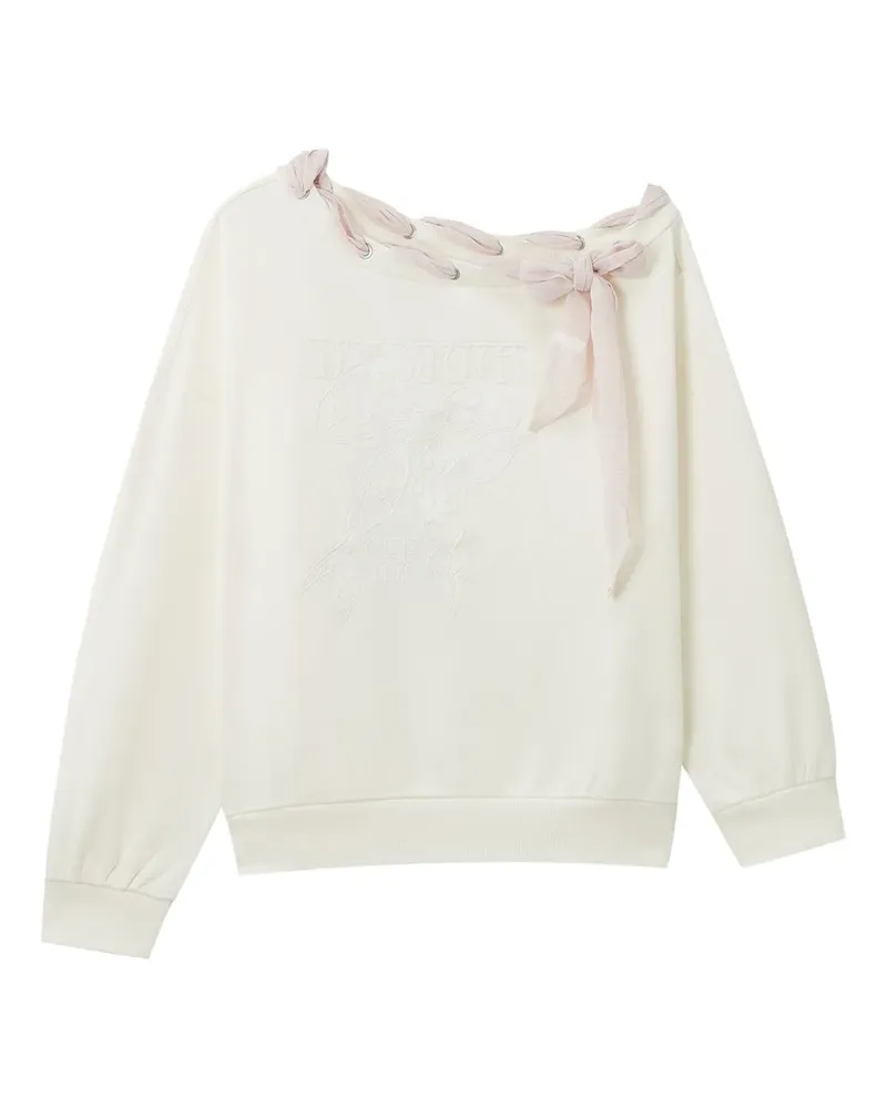 Musium Div. Besticktes Sweatshirt mit Bindedetail - Weiß Weiß