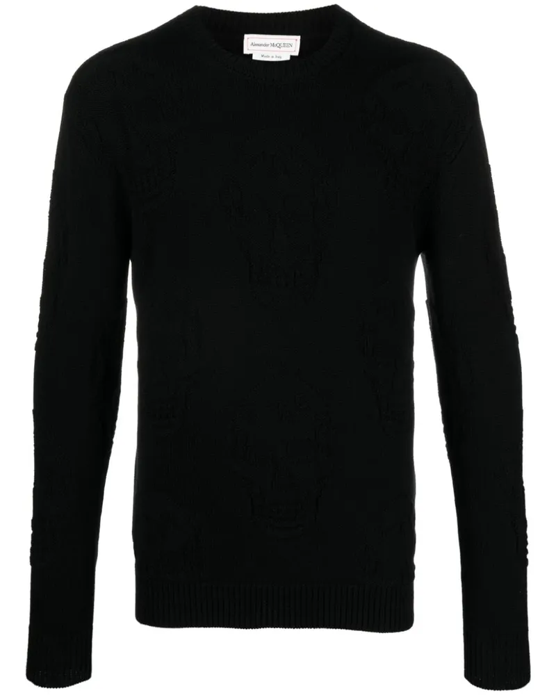 Alexander McQueen Jacquard-Pullover mit Totenkopf - Schwarz Schwarz