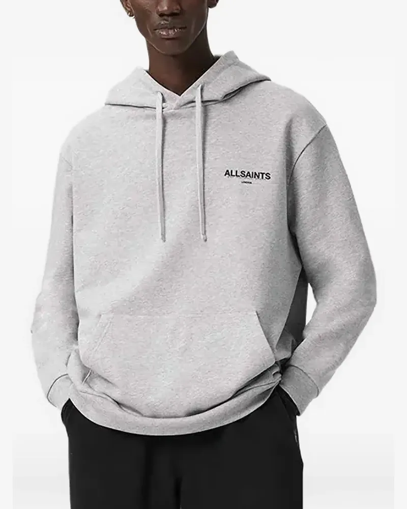 AllSaints Halcyon drawstring logo hoodie - Grau Grau