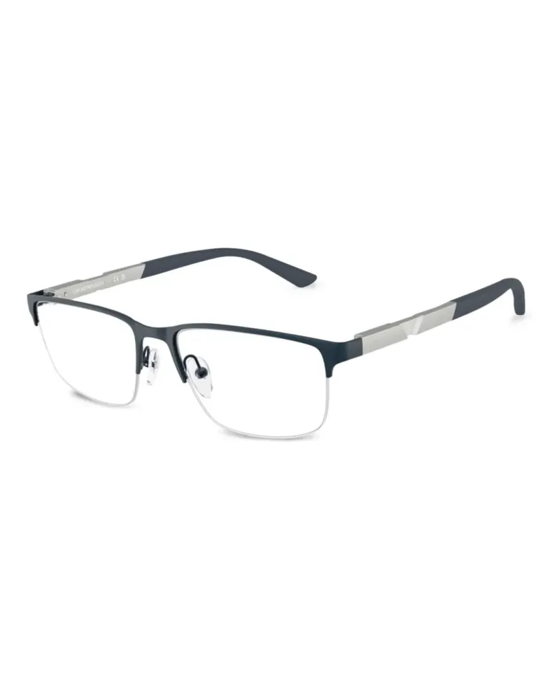 Emporio Armani Brille mit eckigem Gestell - Blau Blau