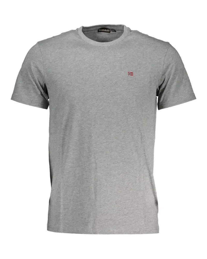 Napapijri T-Shirt mit Logo-Patch - Grau Grau