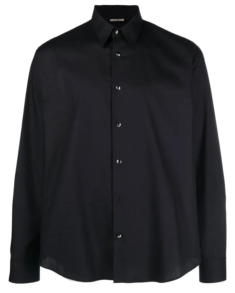 Roberto Cavalli Hemd mit Logo-Print - Schwarz Schwarz