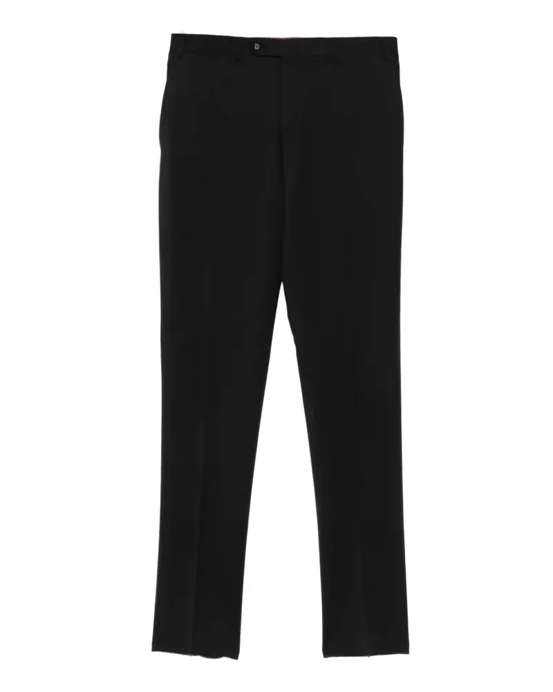 Canali Klassische Hose mit Bügelfalten - Schwarz Schwarz