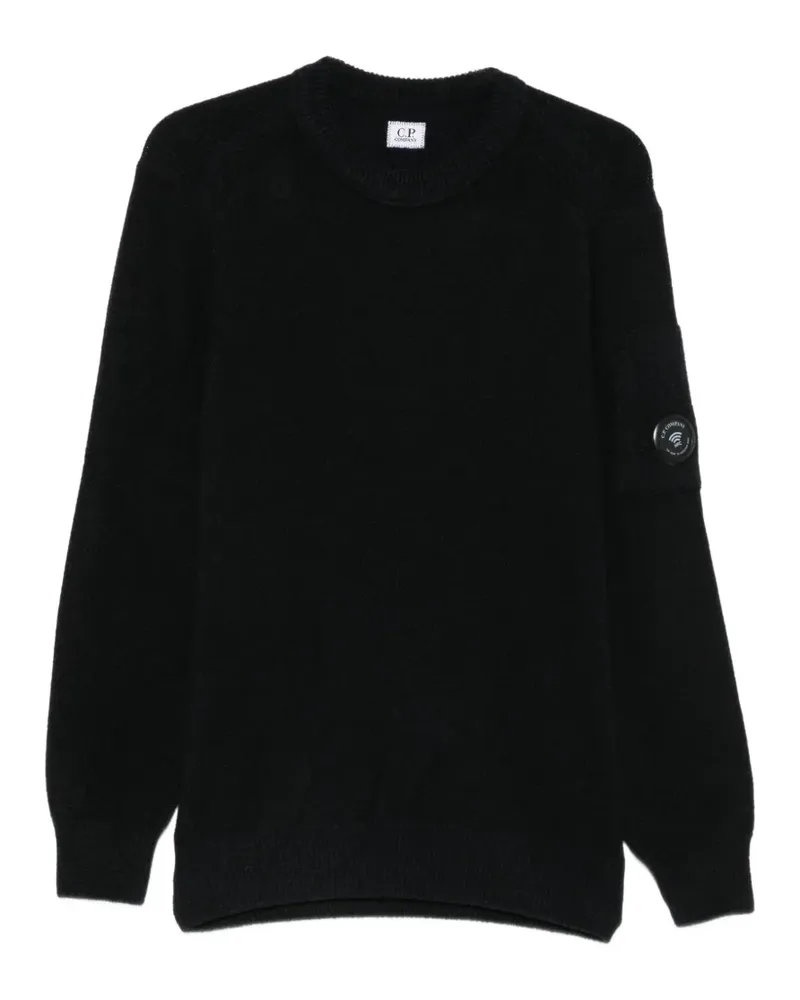 C.P. Company Pullover mit Raglanärmeln und Linsen-Detail - Schwarz Schwarz