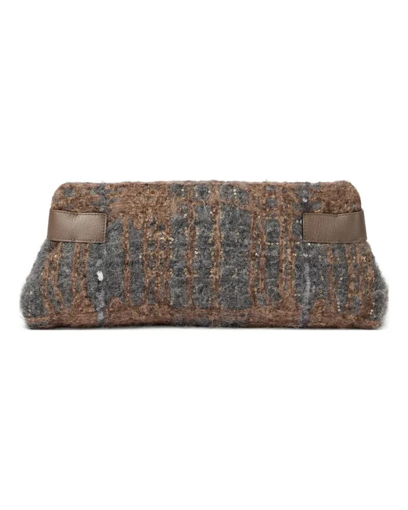 Brunello Cucinelli Essence Clutch mit Pailletten - Braun Braun
