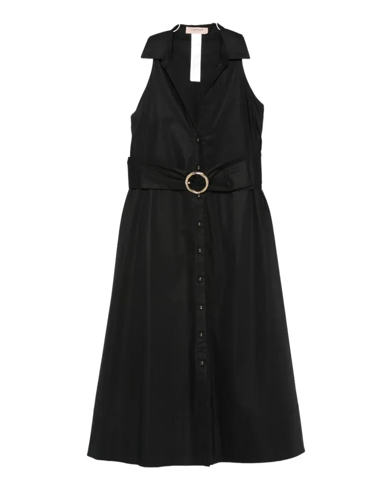 Twin-Set belted buttoned dress - Schwarz Schwarz