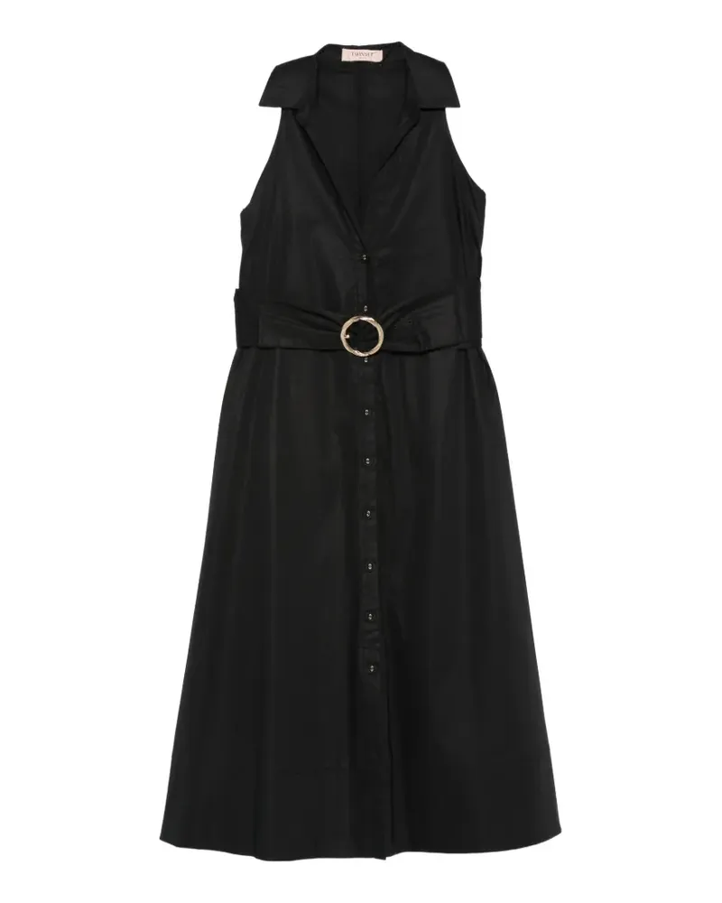 Twin-Set belted buttoned dress - Schwarz Schwarz