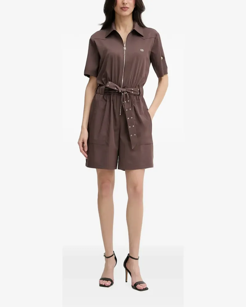Liu Jo belted zip-up playsuit - Braun Braun