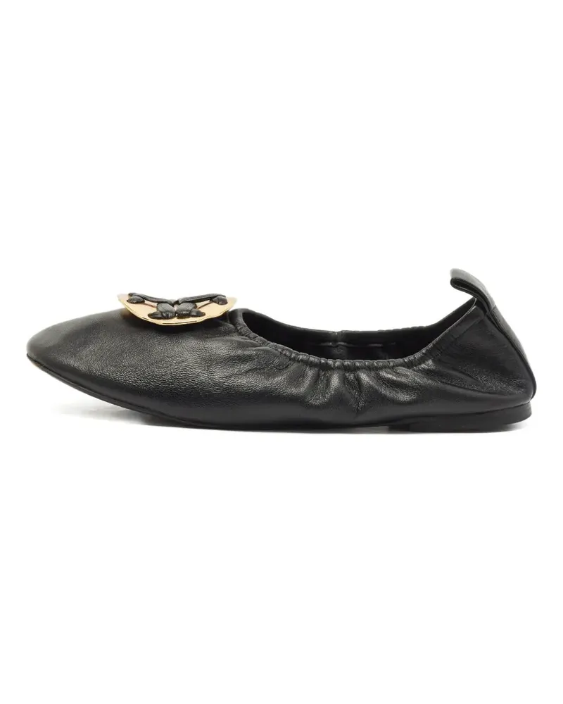 Tory Burch logo medallion ballet flats - Schwarz Schwarz