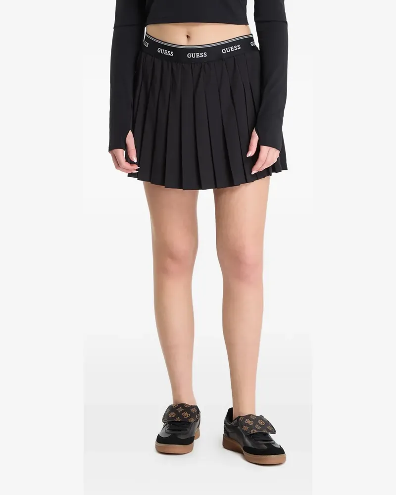 Guess Faltenrock mit Logo-Bund - Schwarz Schwarz
