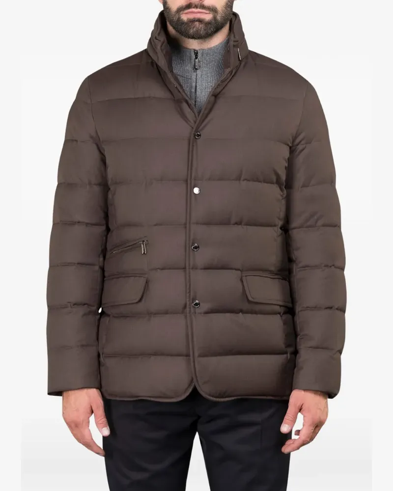 MOORER Ilvo button-padded jacket - Braun Braun